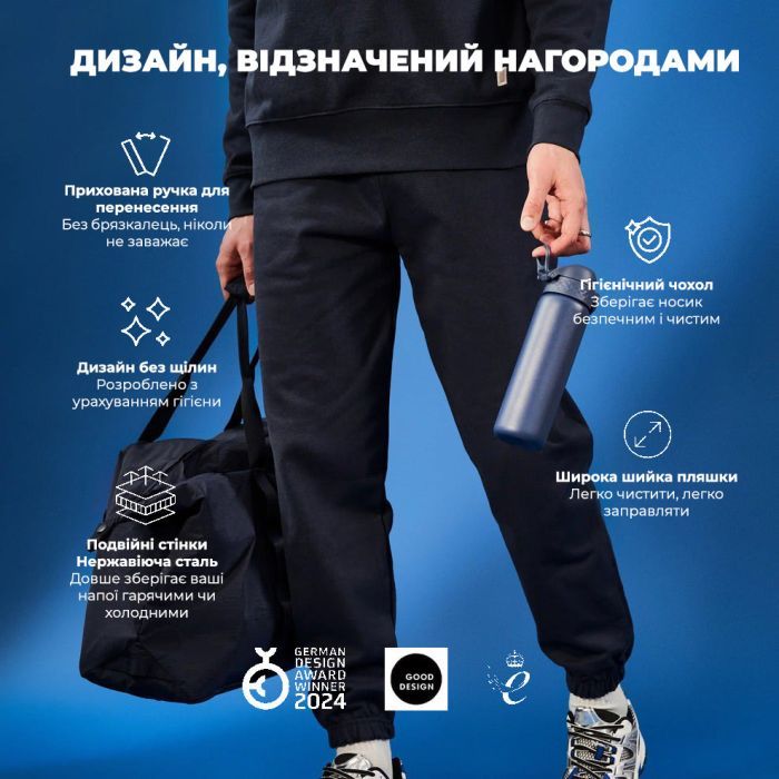 Пляшка для води ION8 OneTouch Vacuum Insulated 500 мл Navy (I8TS500NAVY) зображення 8