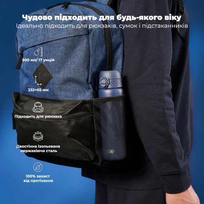 Пляшка для води ION8 OneTouch Vacuum Insulated 500 мл Navy (I8TS500NAVY) зображення 9