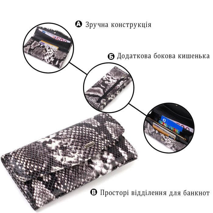Портмоне Canpellini З натуральної шкіри Різнобарвне (21692) зображення 4