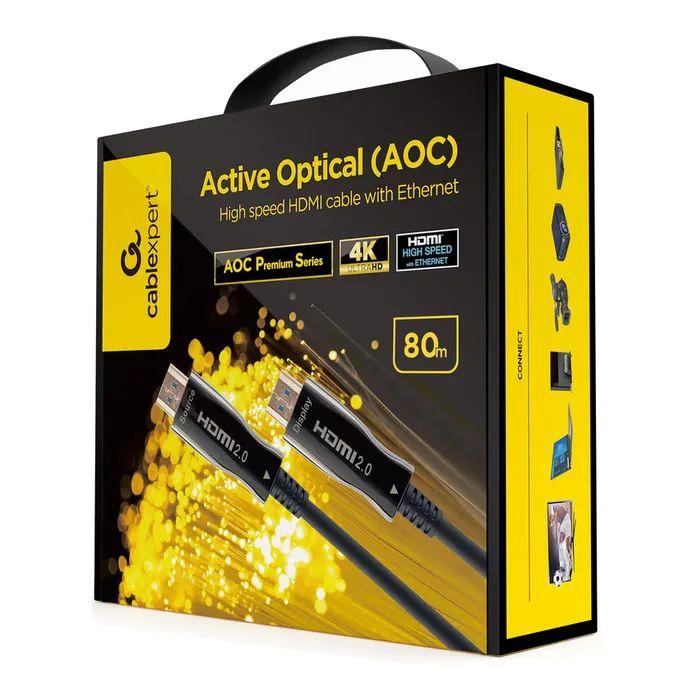 Кабель мультимедійний HDMI to HDMI 80.0m AOC V2.0 4K 60Hz Cablexpert (CCBP-HDMI-AOC-80M-02) зображення 2