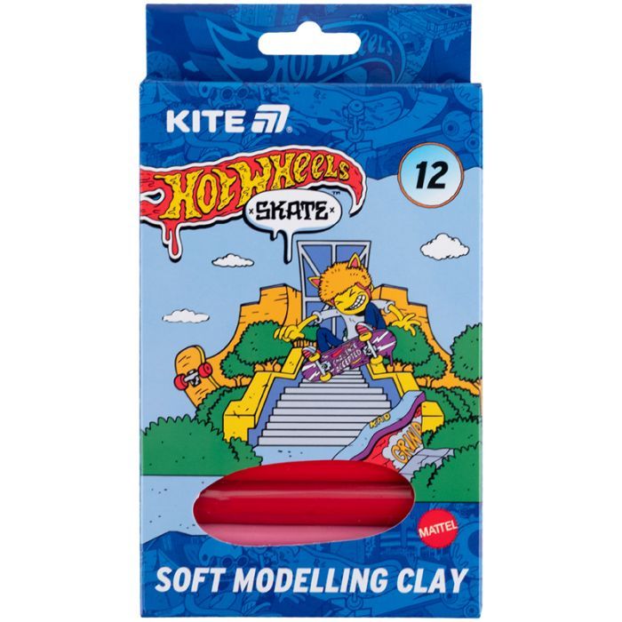 Пластилин Kite Hot Wheels восковий, 12 кольорів, 200 г (HW25-086-2)