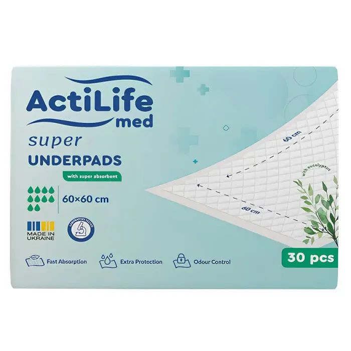 Пеленки для младенцев ActiLife Med Super 60 х 60, 30 шт (4820174981501)