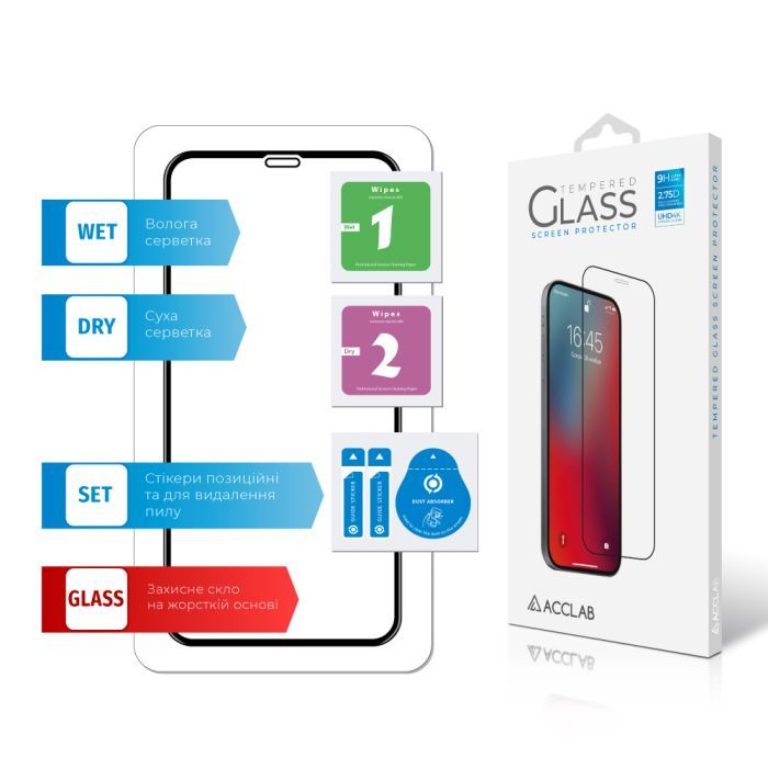 Стекло защитное ACCLAB Full Glue ESD Apple Iphone XR/11 Black (1283126532146) изображение 7