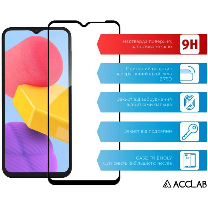 Скло захисне ACCLAB Full Glue Samsung M13 Black (1283126544927) зображення 3