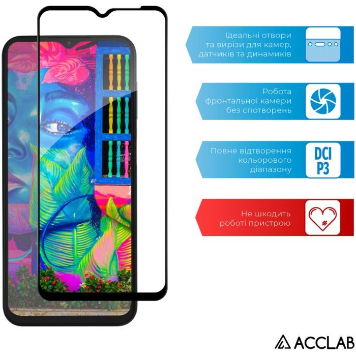 Скло захисне ACCLAB Full Glue Samsung M13 Black (1283126544927) зображення 5