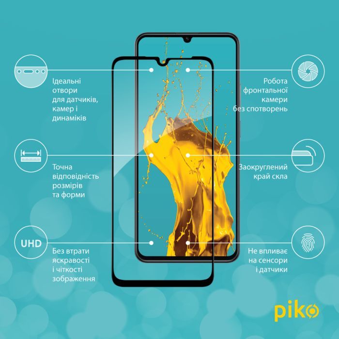 Стекло защитное Piko Full Glue Realme Note 60X Black (1283126609039) изображение 2