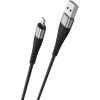 Дата кабель USB 2.0 AM to Lightning 1.0m 2.4A nylon BX32 black BOROFONE (6931474710413) изображение 2