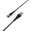 Дата кабель USB 2.0 AM to Lightning 1.0m 2.4A nylon BX32 black BOROFONE (6931474710413) изображение 3