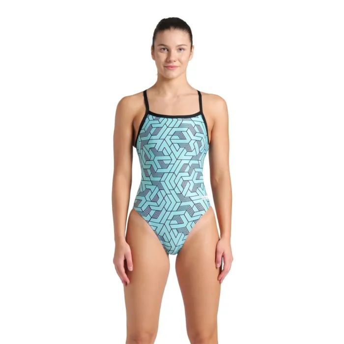 Купальник Arena Escape Swimsuit Challenge Back 007739-580 бірюзовий, чорний 36 (3468337383307)