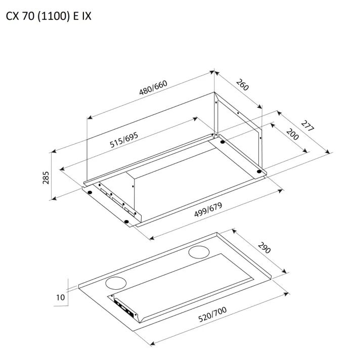 Вытяжка кухонная Pyramida CX 70 (1100) E IX изображение 8