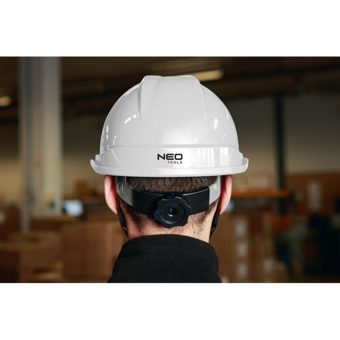 Каска захисна Neo Tools пластик ABS, пряжка для регулювання, біла (97-221) зображення 6