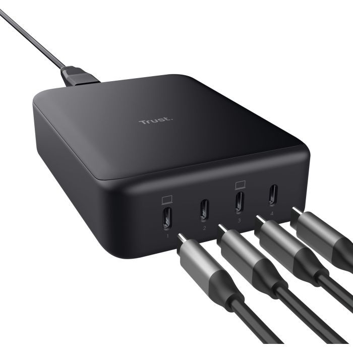 Зарядное устройство Trust Maxo 4xUSB-C PD240W GaN Black (25413_TRUST) изображение 3