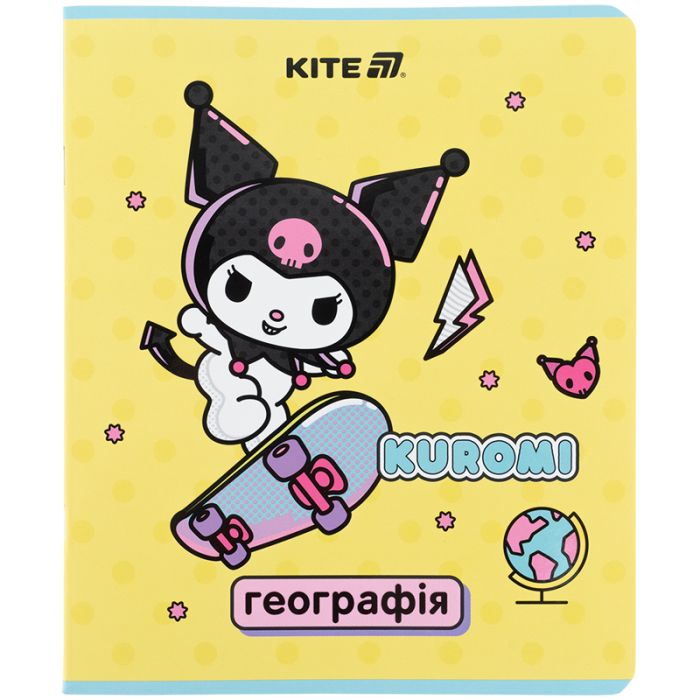 Тетрадь Kite предметная Kuromi 48 листов, клетка, география (HK25-240-5)