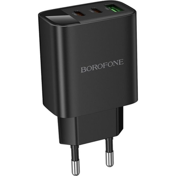 Зарядное устройство BOROFONE BA98A 2xUSB-C PD30W + 1xUSB 18W digital display black (6941991120510) изображение 5