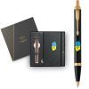 Ручка кулькова Parker IM 17 UKRAINE Black GT BP Тризуб фігурний на тлі прапора + блокнот+подар.упаковка GIFT24 (22032b24_T1026u) зображення 6