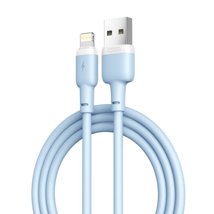 Дата кабель USB 2.0 AM to Lightning 1.0m 2.1A silicone black XO (NB208-L-1-BK)