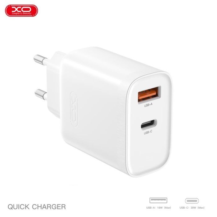 Зарядное устройство XO 1xUSB-C PD30W + 1xUSB QC3.0 (XO-QC16) изображение 5