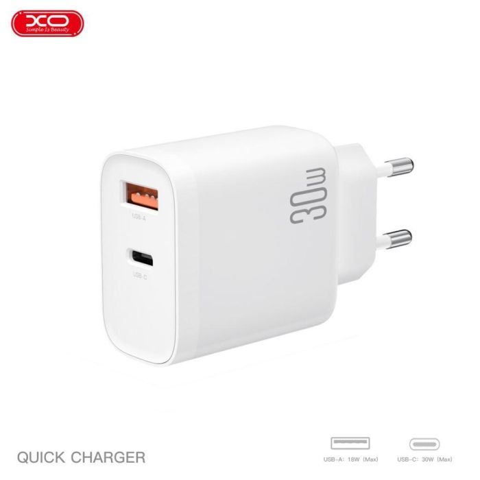 Зарядное устройство XO 1xUSB-C PD30W + 1xUSB QC3.0 (XO-QC16) изображение 6