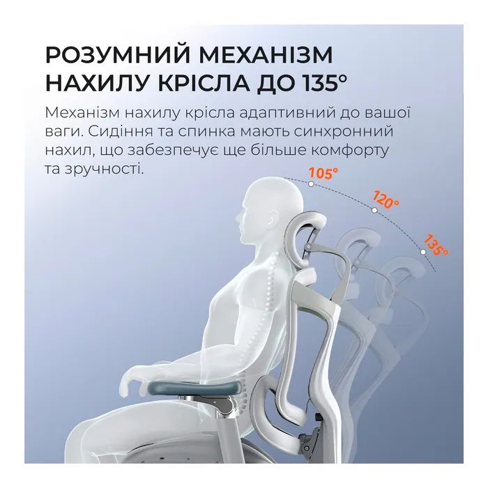 Офисное кресло Sihoo DORO C300 Pro Mesh White (DORO-C300-PRO-M102) изображение 7
