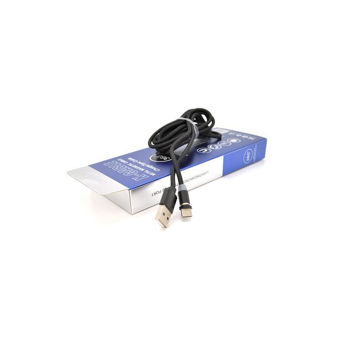 Дата кабель USB 2.0 to Lightning 1.0m 2A magnetic nylon black Pipo (18167)