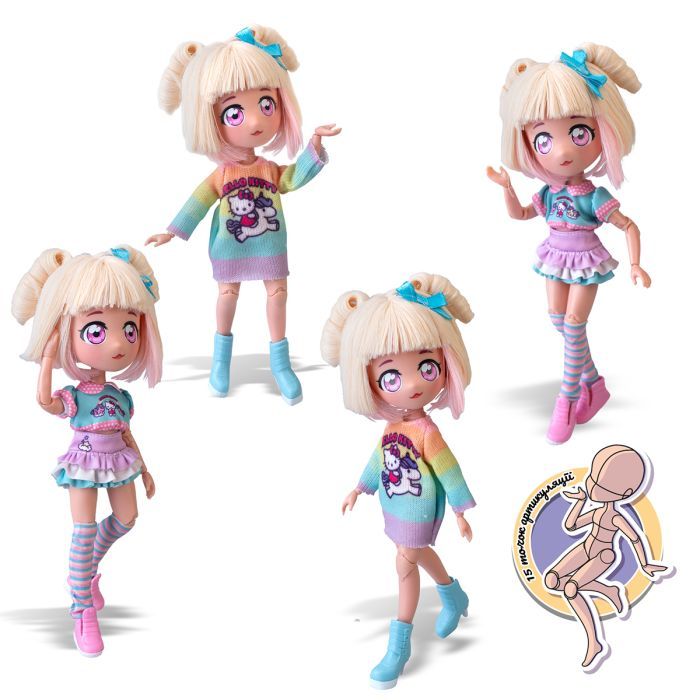 Лялька 4SF Manga Dolls Hello Kitty Стильна Цукерочка-єдиноріг (HKTF2000) зображення 4