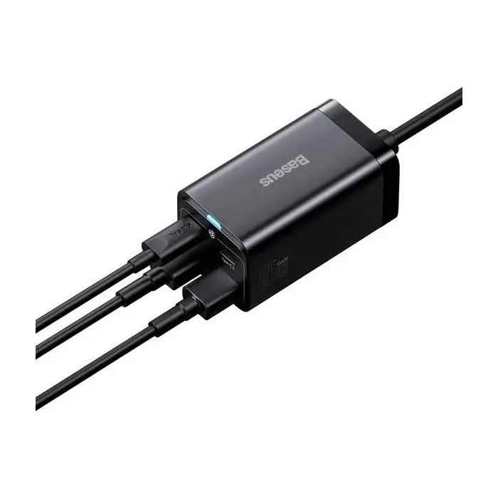 Зарядний пристрій Baseus 2xUSB-C 65W + 2xUSB GaN + cable USB-C to USB-C 100W 1.0m black (CCGP040101) зображення 4