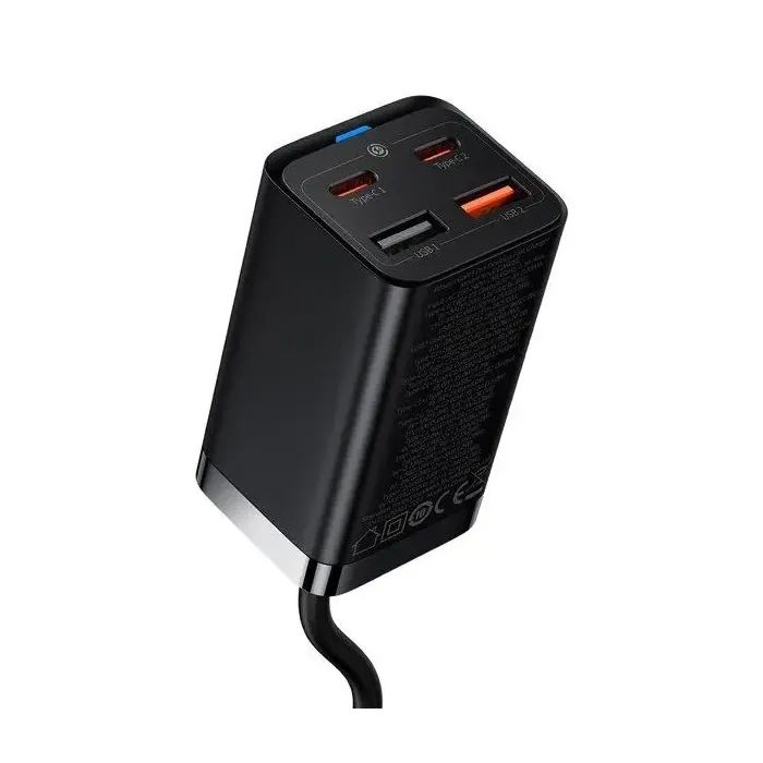 Зарядний пристрій Baseus 2xUSB-C 65W + 2xUSB GaN + cable USB-C to USB-C 100W 1.0m black (CCGP040101) зображення 5