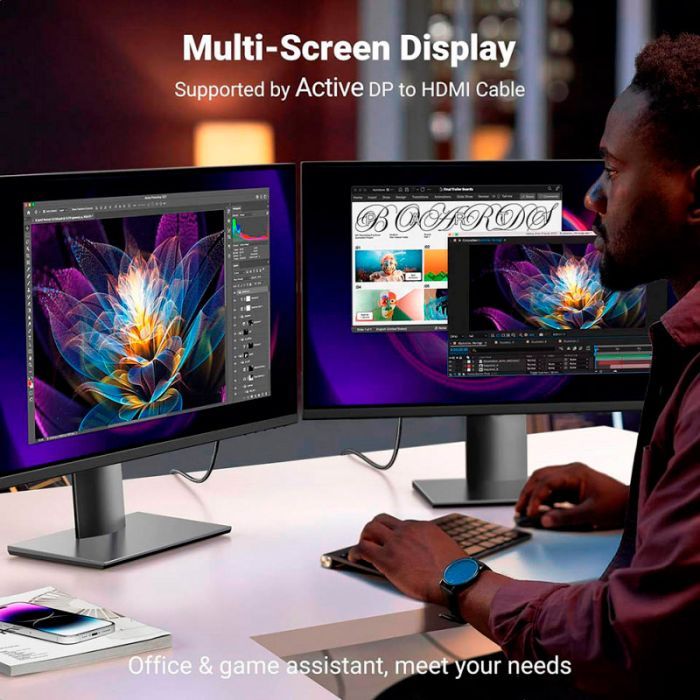 Кабель мультимедійний DisplayPort M to HDMI M 1.0m V2.0 4K60Hz DP119 black Ugreen (15773) зображення 9
