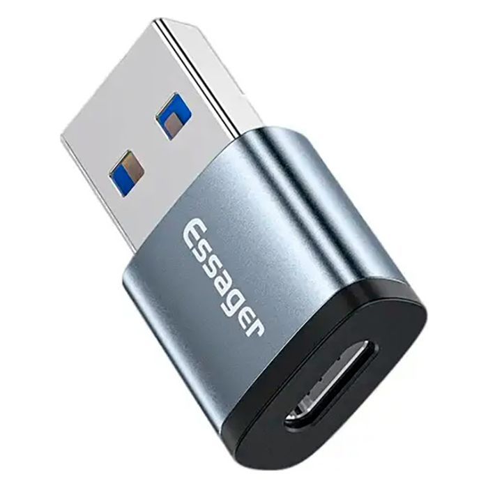Переходник USB 3.0 AM to USB-C F gray Essager (EZJCA-SRB0G) изображение 2