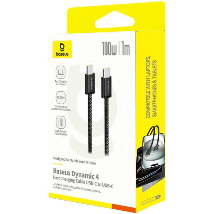 Дата кабель USB-C to USB-C 2.0m 100W (20V/5A) black Baseus (P10381400112-00) изображение 2