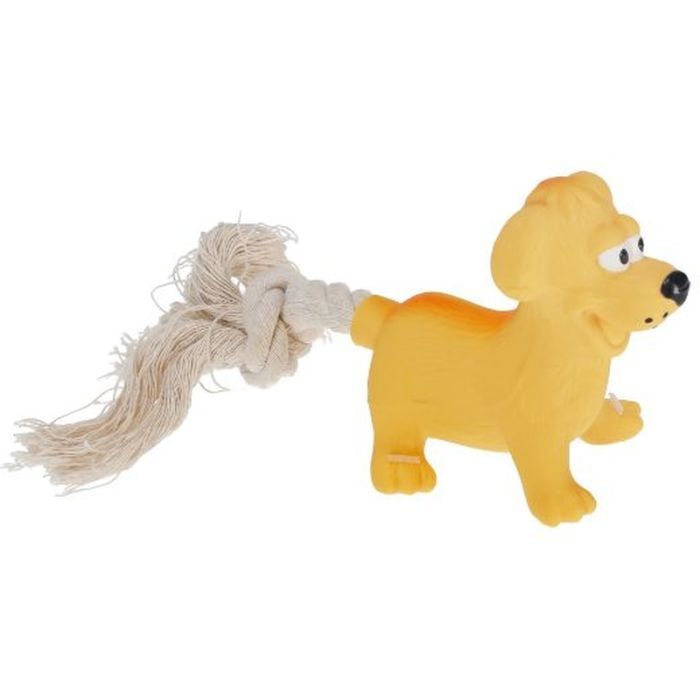 Игрушка для собак MISOKO&CO Собака с веревкой желтая 18 см (BEIRM00155)