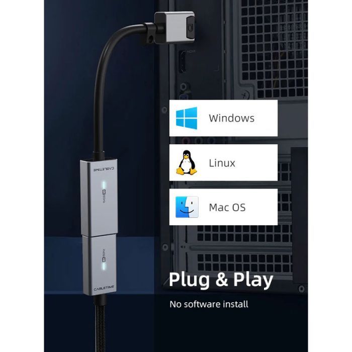 Переходник DisplayPort M to HDMI F 0.2m 4K60Hz Cabletime (CA915354) изображение 5