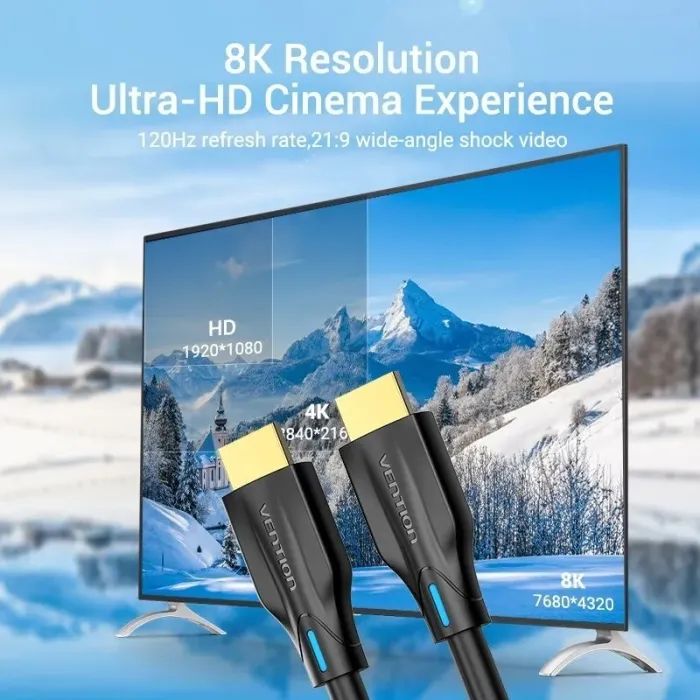 Кабель мультимедійний HDMI M to HDMI M 10.0m 8K60Hz black Vention (AANBL) зображення 3
