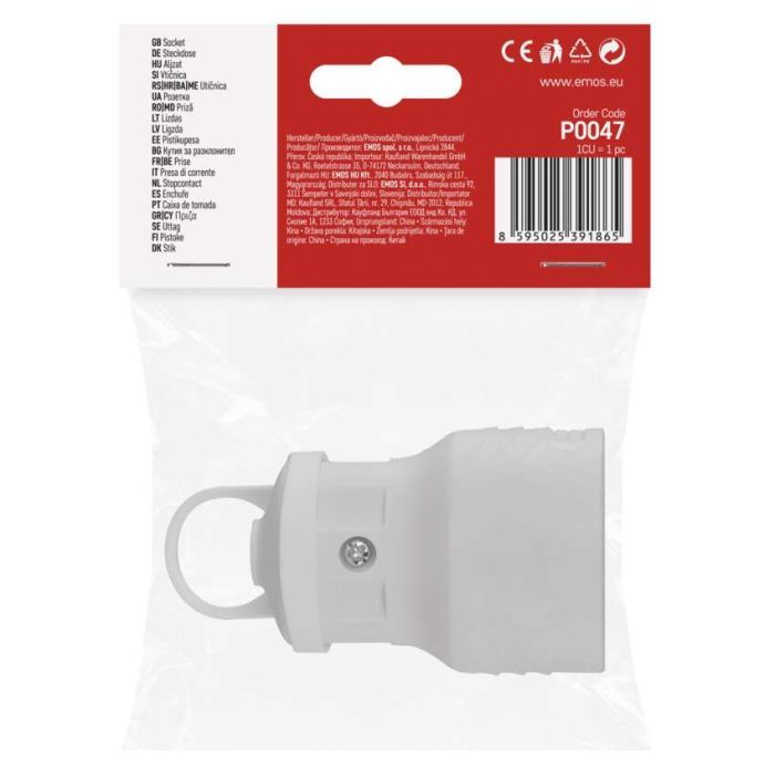 Колодка для подовжувача EMOS біла з заземленням (P0047) зображення 6