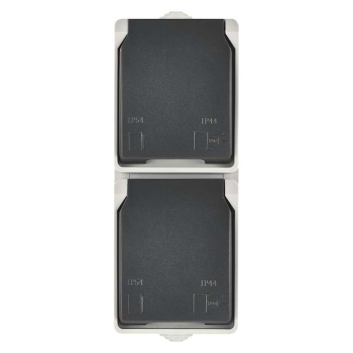 Розетка EMOS вертикальна зовнішня IP44 Сіро-чорна (A1396.3) зображення 3