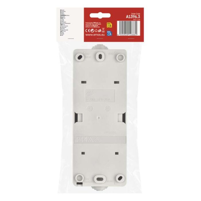 Розетка EMOS вертикальна зовнішня IP44 Сіро-чорна (A1396.3) зображення 5