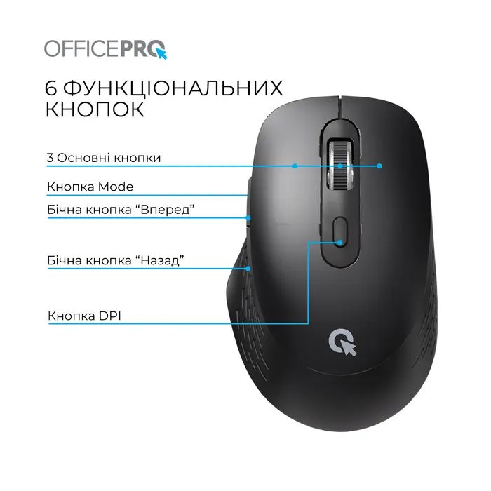 Мышка OfficePro M265W Wireless/Bluetooth Silent Click White (M265W) изображение 10