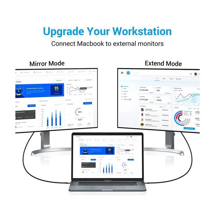 Кабель мультимедийный USB-C to HDMI M 2.0m V2.0 4K 60Hz black VENTION (CRBBH) изображение 4