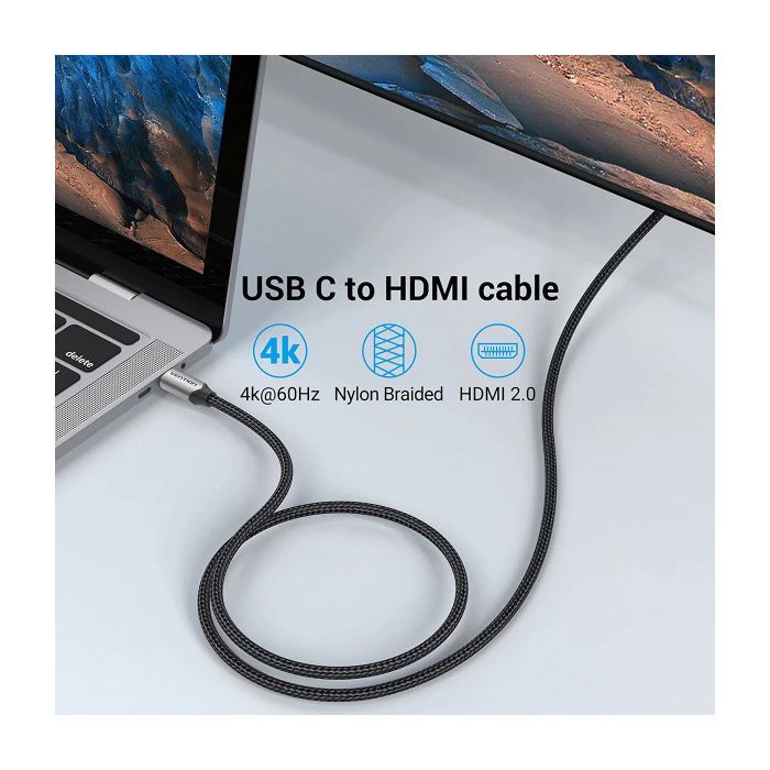 Кабель мультимедийный USB-C to HDMI M 2.0m V2.0 4K 60Hz black VENTION (CRBBH) изображение 5
