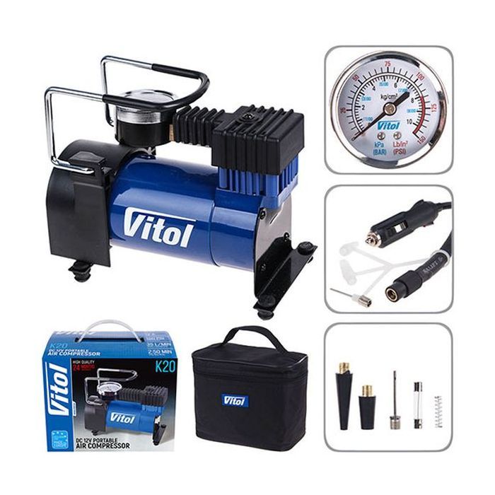 Автомобільний компресор VITOL K-20 100psi/12Amp/35л (K-20) зображення 3