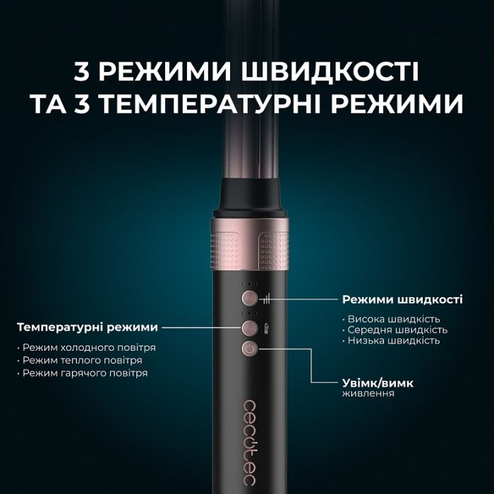 Стайлер Cecotec Bamba CeramicCare 2in1 AirGlam Black (CCTC-00244) изображение 7