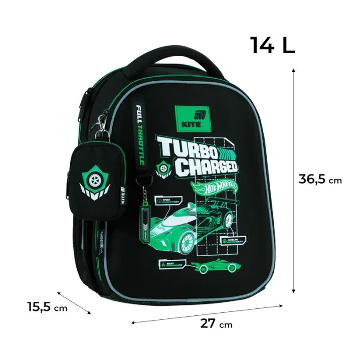 Портфель Kite Education каркасний 555 Hot Wheels (HW26-555S) зображення 11