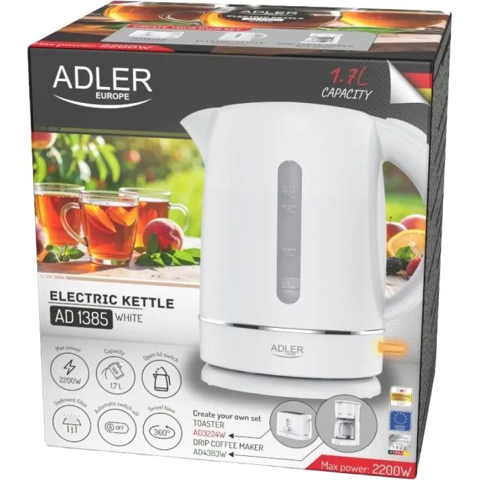 Електрочайник Adler AD 1385 white зображення 7