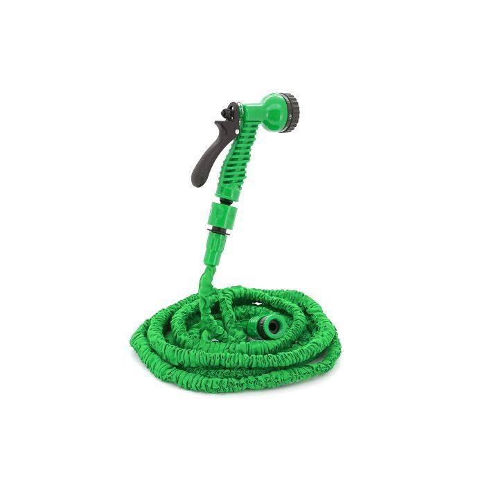 Поливочный шланг Voltronic KY-150G, 5-15м/50ft, + распылитель, насадка на кран, Green, Box (KY-150G)