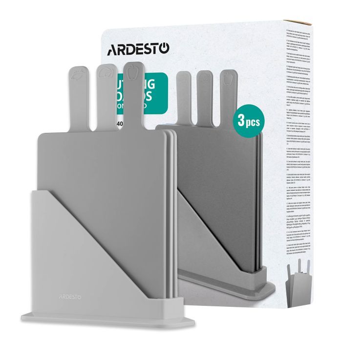 Дошка для нарізання Ardesto Fresh, Набір 3шт, 24.1х33х7.9см, сірий (AR1403GRB) зображення 7