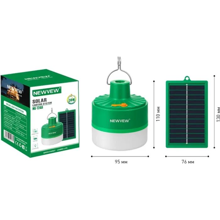 Фонарь NEWVEW комплект NV-T248 Solar Panel (NWVW-NV-T248-GN) изображение 6