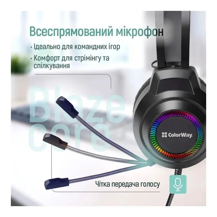 Наушники ColorWay BlazeCore RGB Black (CW-HPG03BK) изображение 7