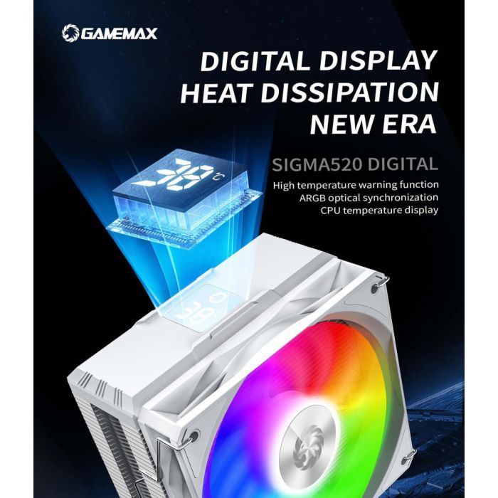 Кулер для процессора Gamemax Sigma 520 Digital WH изображение 11