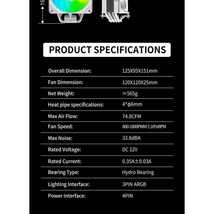 Кулер для процессора Gamemax Sigma 520 Digital WH изображение 17