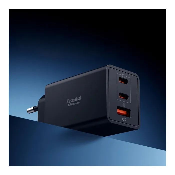 Зарядное устройство Spigen 2xUSB-C PD + 1xUSB 67W black (ACH09458) изображение 2